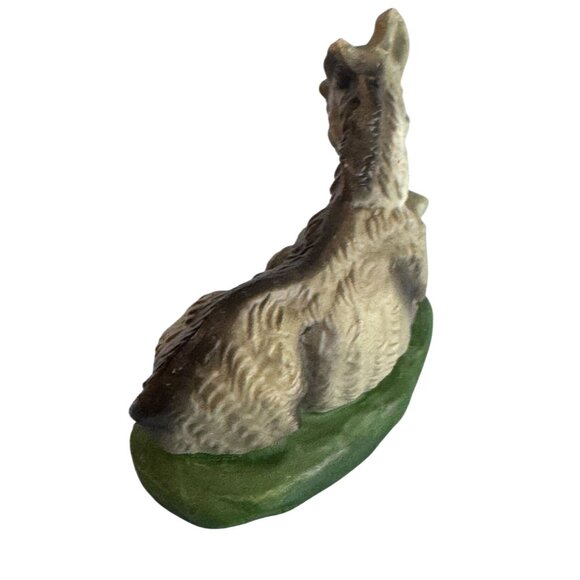 Midcentury Handmade Paper Mache Donkey Figurine Gray Green 4.5 Inch Japan - Picture 5 of 6